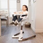 Hot Mom Baby High Chair Adjustable Seat Angle Lift Height Double Tray Luxury Baby Eating Chair,Lifetime Availability,White Gold