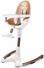 Hot Mom Baby High Chair Adjustable Seat Angle Lift Height Double Tray Luxury Baby Eating Chair,Lifetime Availability,White Gold - Image 5